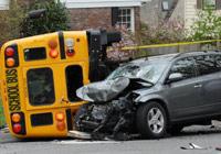 Car and bus collision